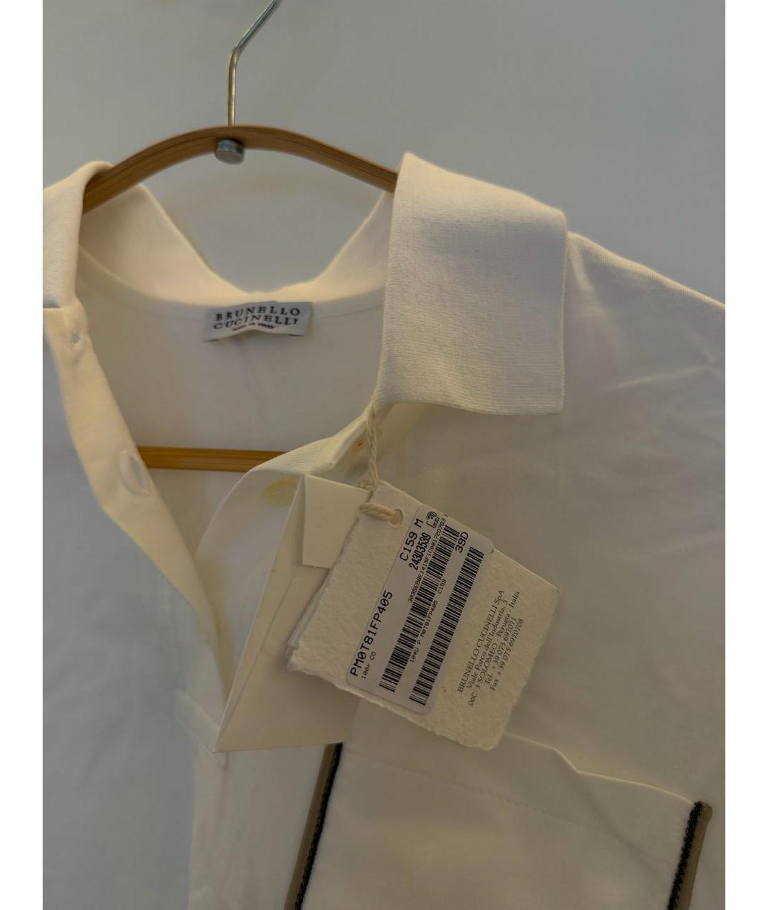 BRUNELLO CUCINELLI Белая хлопковая футболка, фото 3