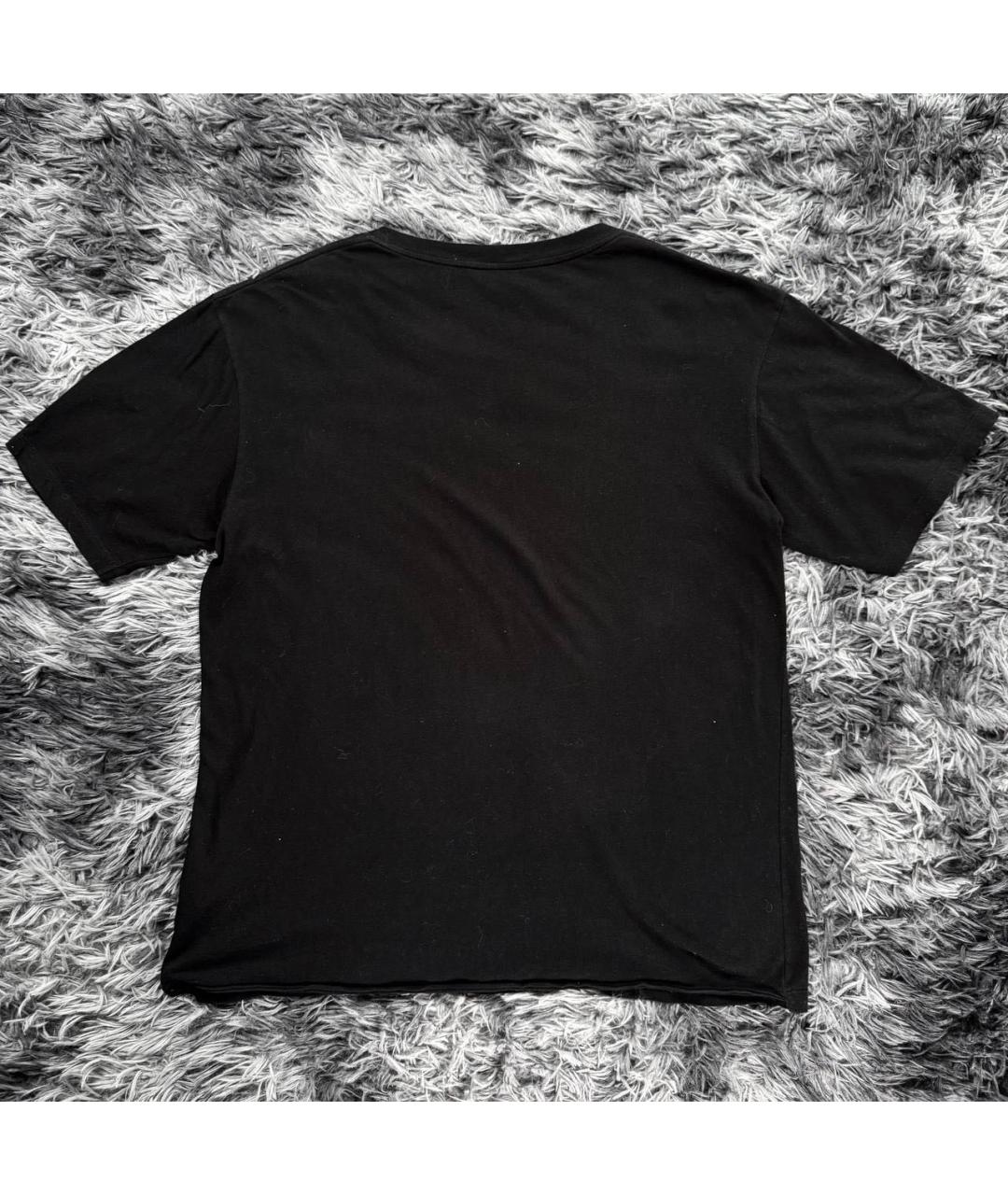 SAINT LAURENT Черная хлопковая футболка, фото 2
