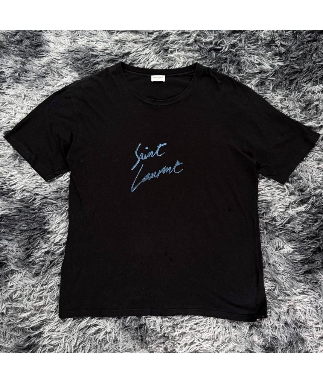 SAINT LAURENT Черная хлопковая футболка, фото 7