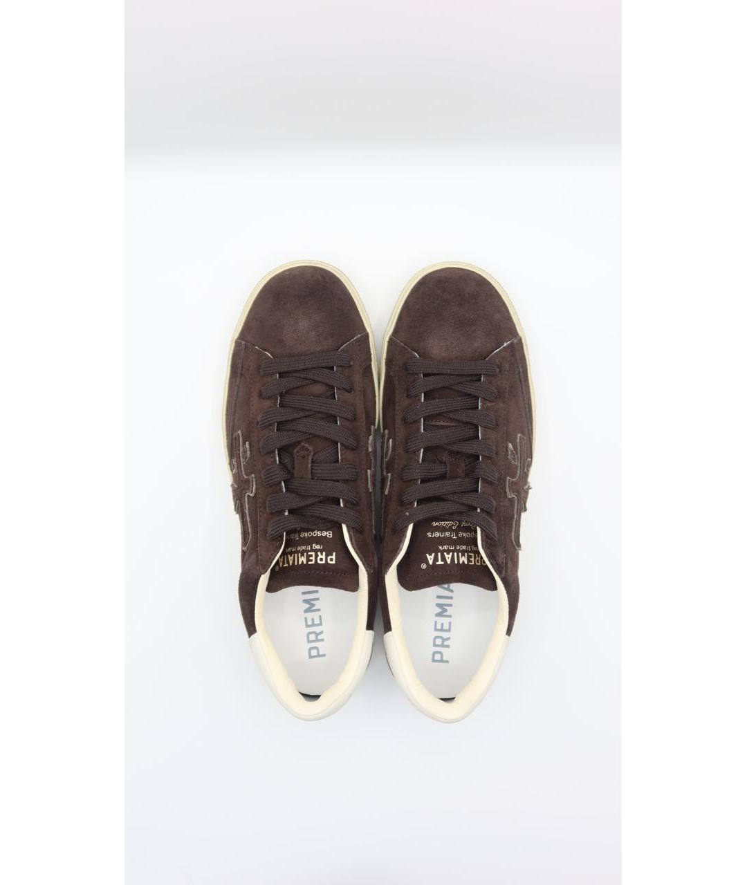 PREMIATA Коричневые замшевые низкие кроссовки / кеды, фото 8