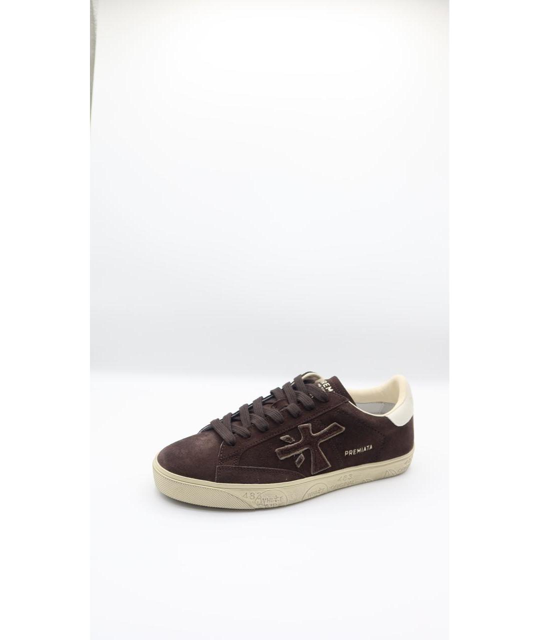 PREMIATA Коричневые замшевые низкие кроссовки / кеды, фото 2