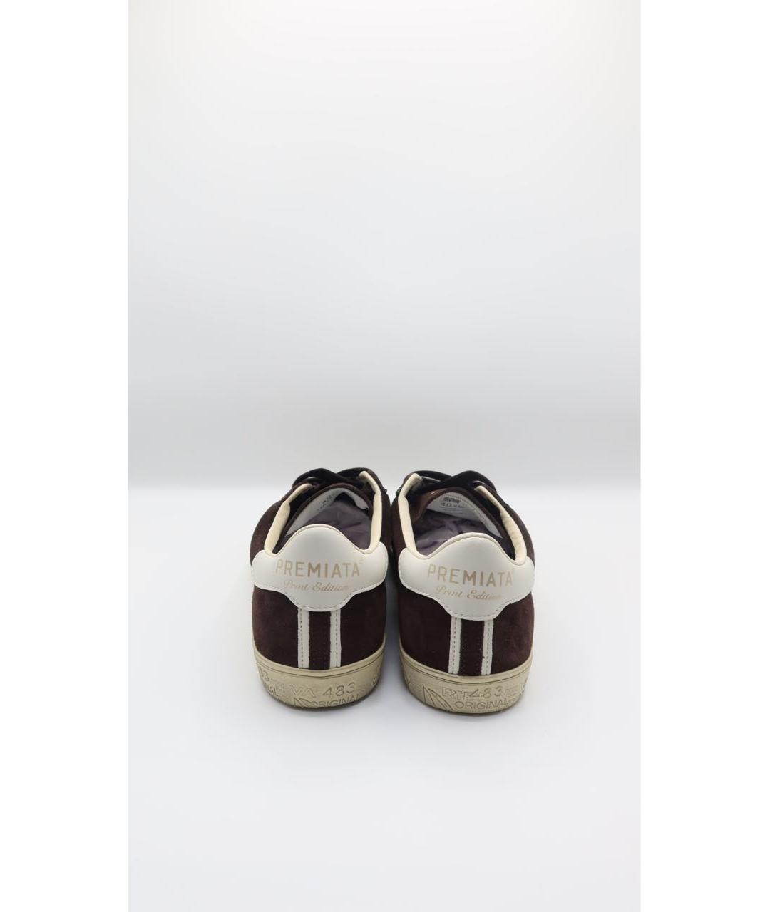 PREMIATA Коричневые замшевые низкие кроссовки / кеды, фото 7