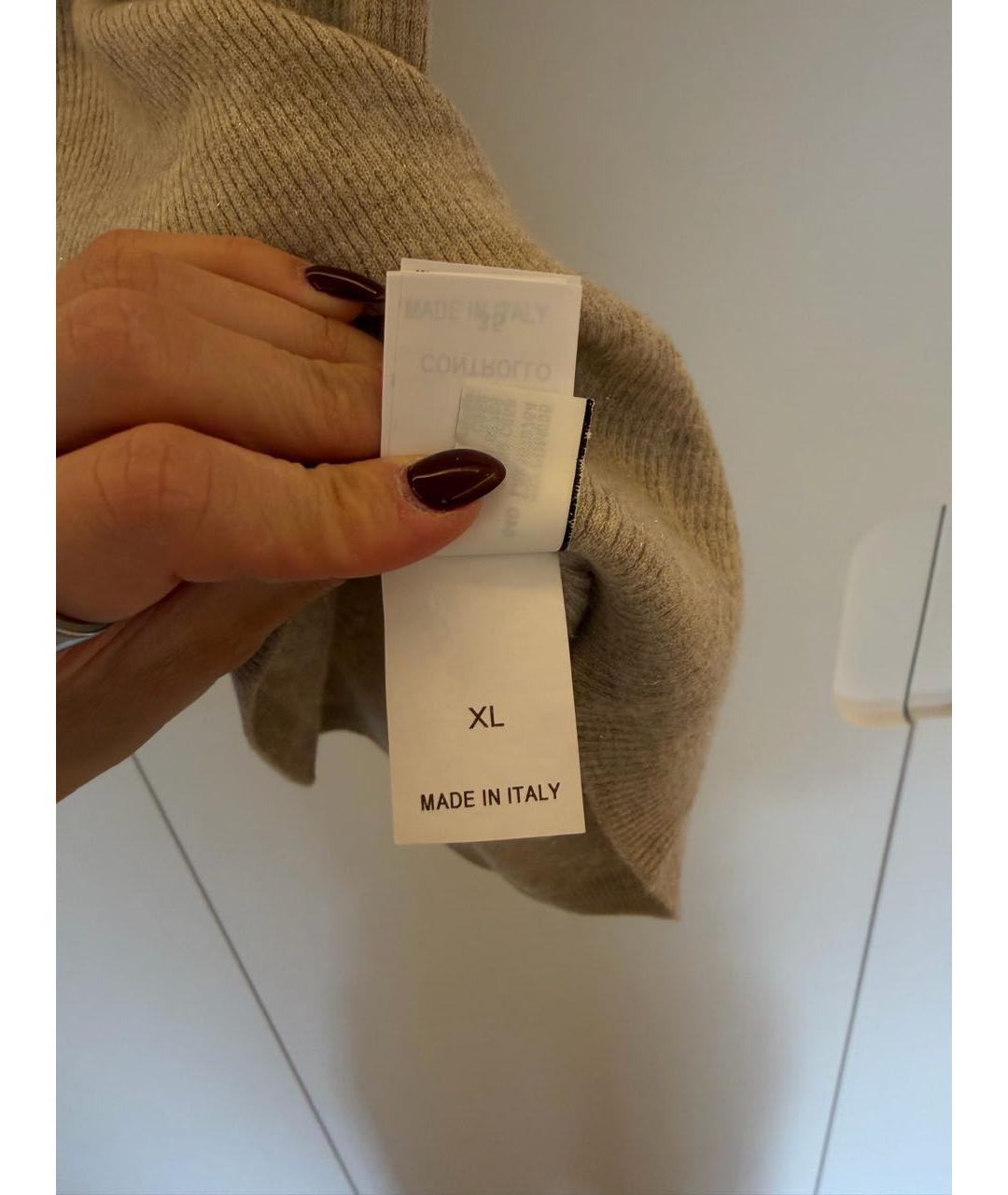 BRUNELLO CUCINELLI Бежевая кашемировая блузы, фото 3