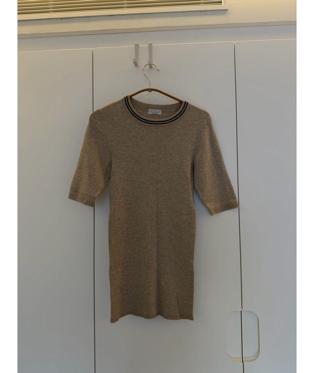 BRUNELLO CUCINELLI Бежевая кашемировая блузы, фото 4