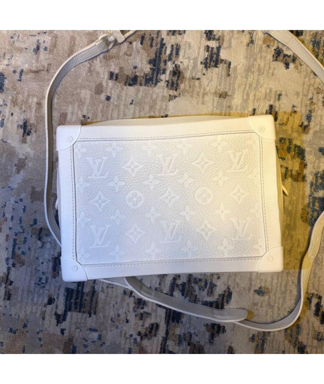 LOUIS VUITTON Белая кожаная сумка через плечо, фото 8