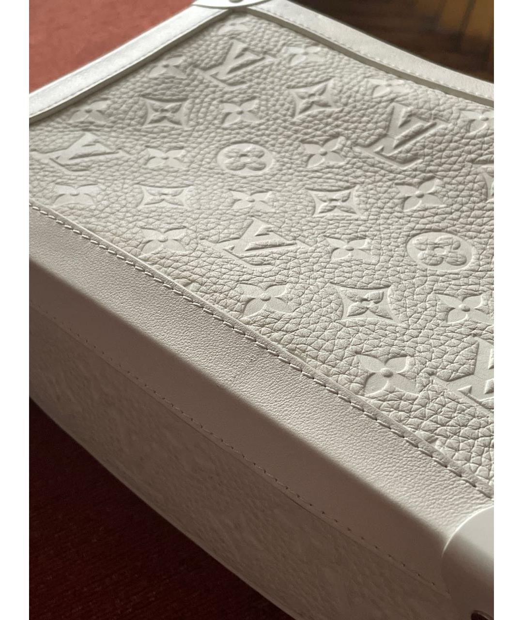 LOUIS VUITTON Белая кожаная сумка через плечо, фото 5