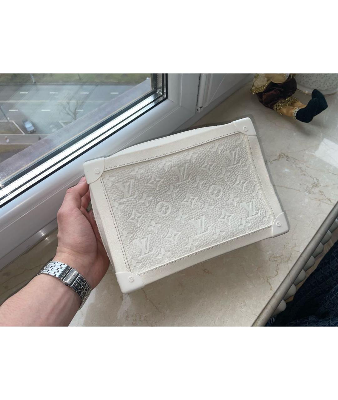 LOUIS VUITTON Белая кожаная сумка через плечо, фото 3
