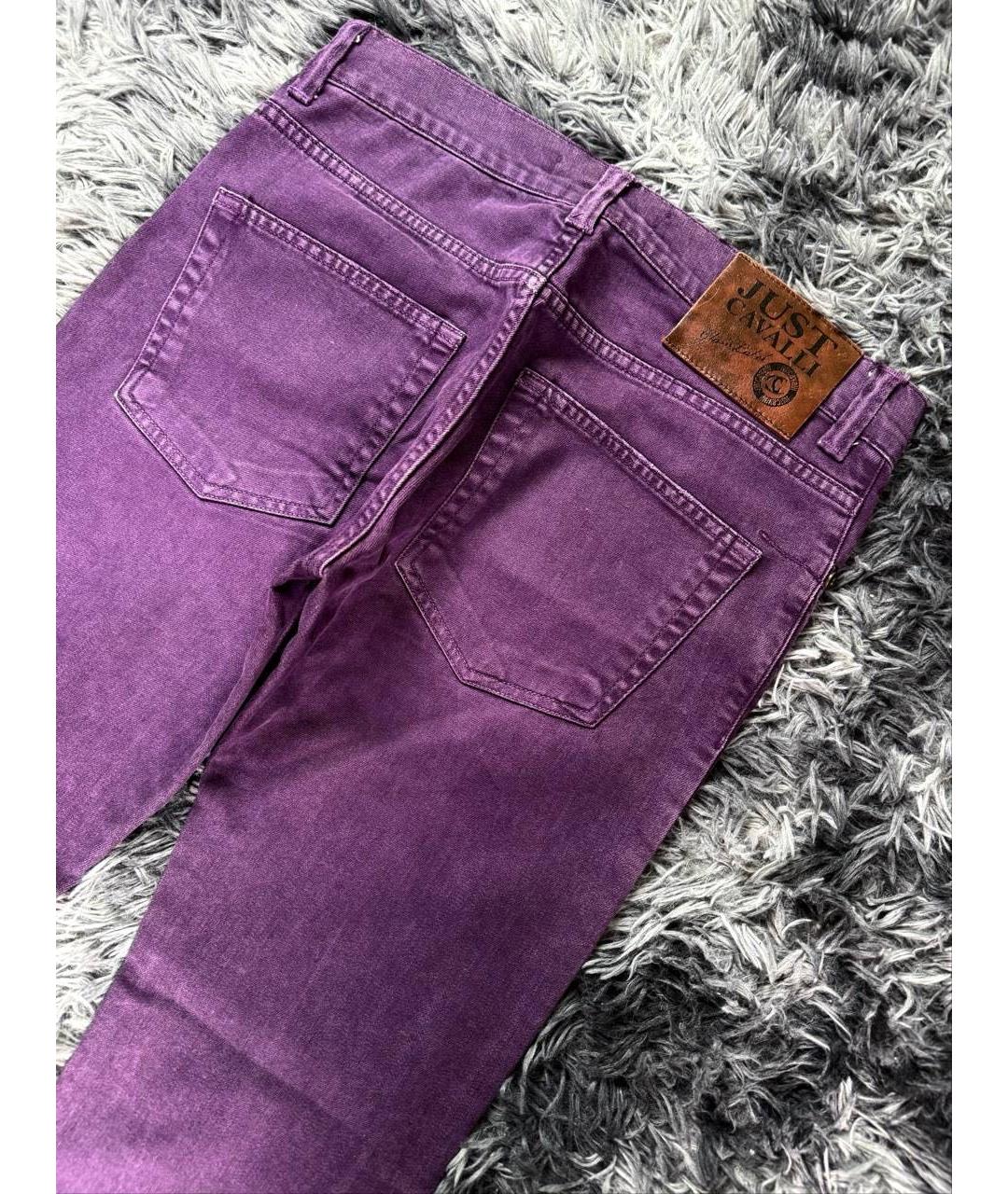 JUST CAVALLI Фиолетовые хлопковые джинсы скинни, фото 2