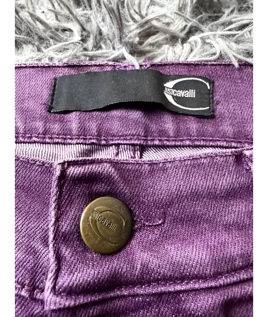JUST CAVALLI Фиолетовые хлопковые джинсы скинни, фото 5