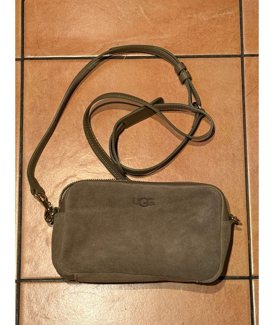 UGG AUSTRALIA Бежевая замшевая сумка через плечо, фото 3