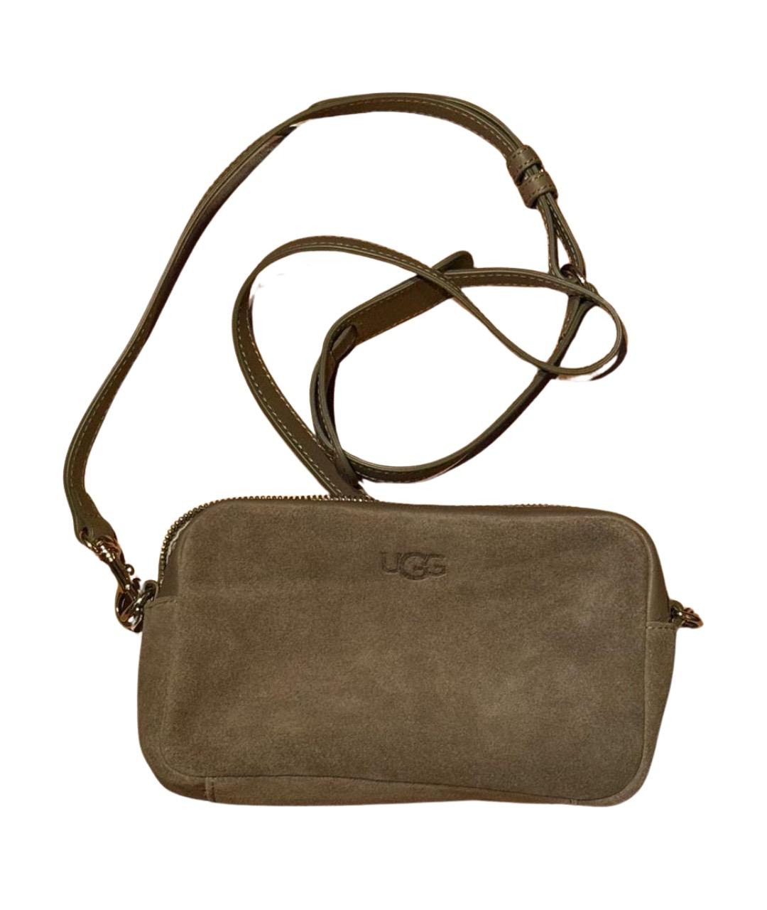 UGG AUSTRALIA Бежевая замшевая сумка через плечо, фото 1