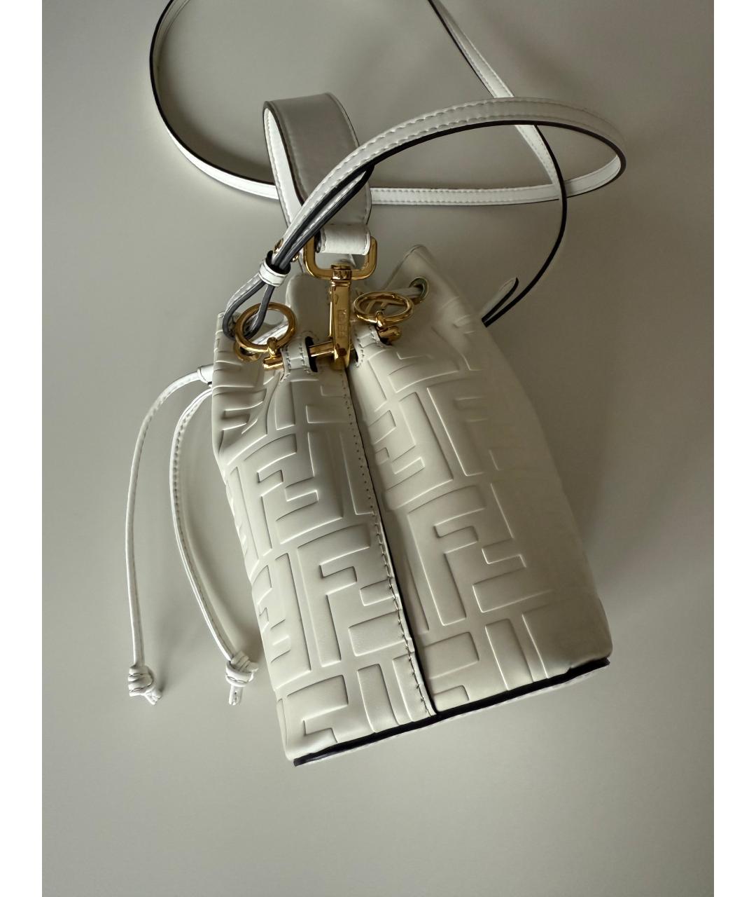 FENDI Белая кожаная сумка через плечо, фото 2