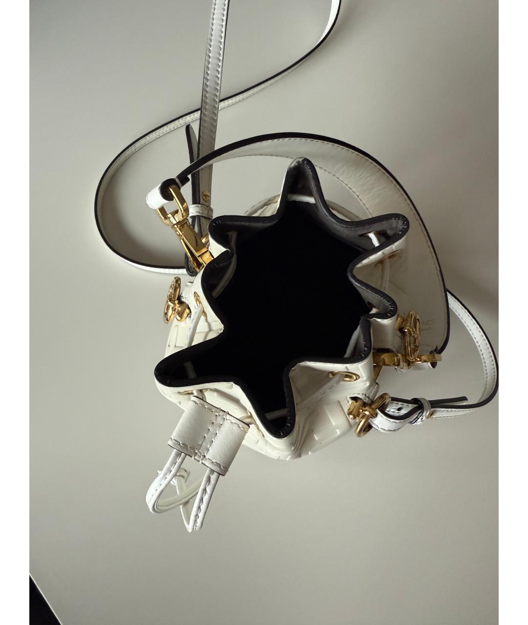 FENDI Белая кожаная сумка через плечо, фото 5