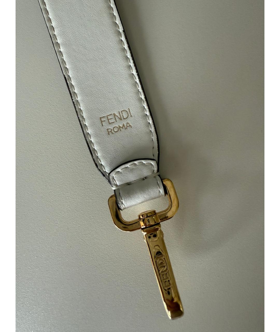 FENDI Белая кожаная сумка через плечо, фото 6
