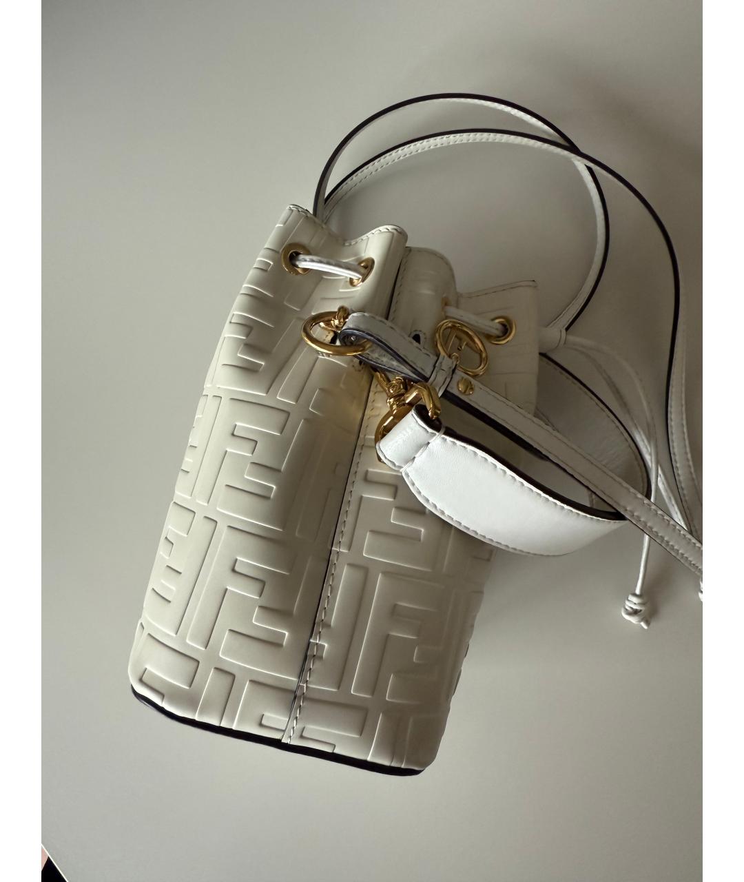 FENDI Белая кожаная сумка через плечо, фото 3