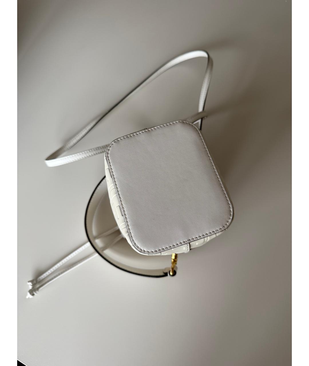 FENDI Белая кожаная сумка через плечо, фото 4