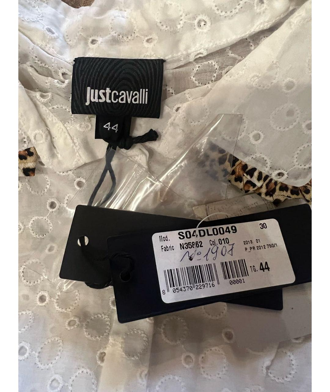 ROBERTO CAVALLI Белая хлопковая блузы, фото 8