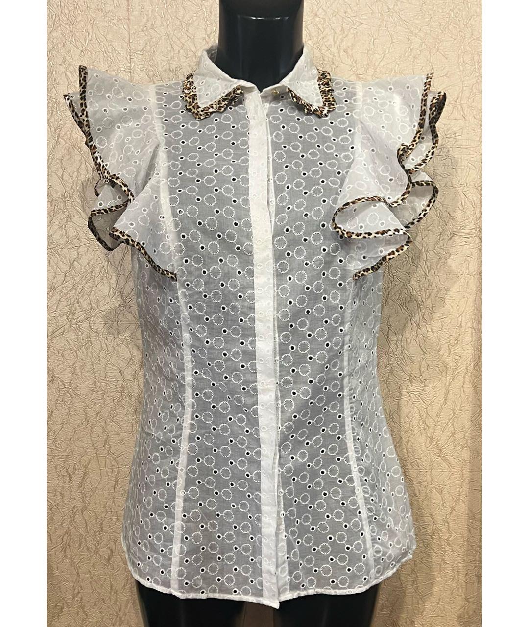 ROBERTO CAVALLI Белая хлопковая блузы, фото 4