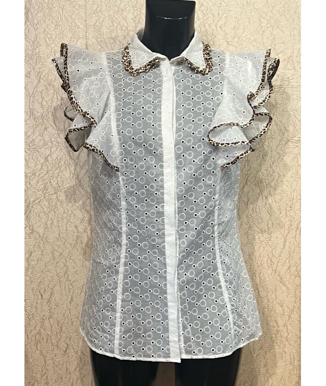 ROBERTO CAVALLI Белая хлопковая блузы, фото 9