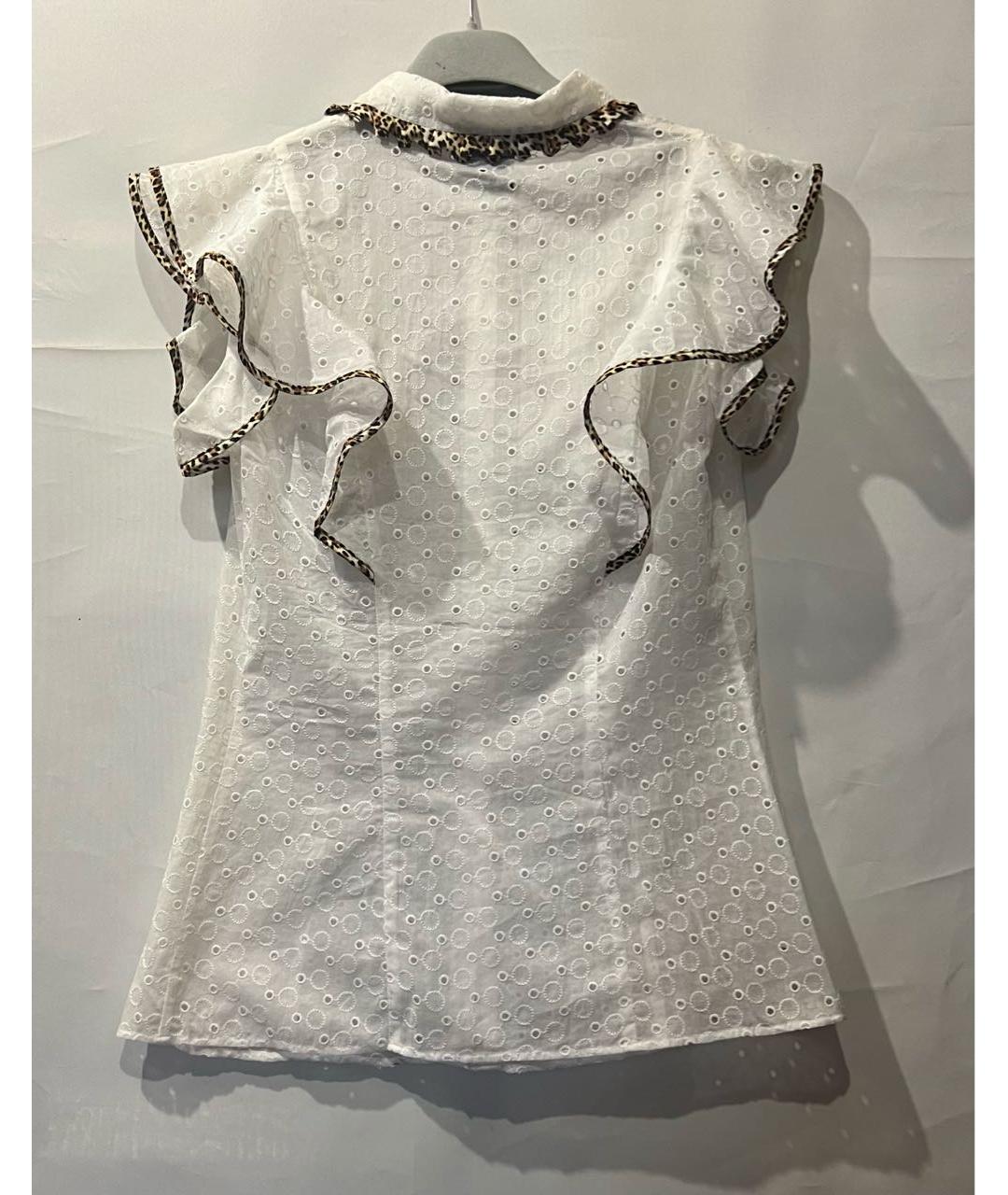 ROBERTO CAVALLI Белая хлопковая блузы, фото 3