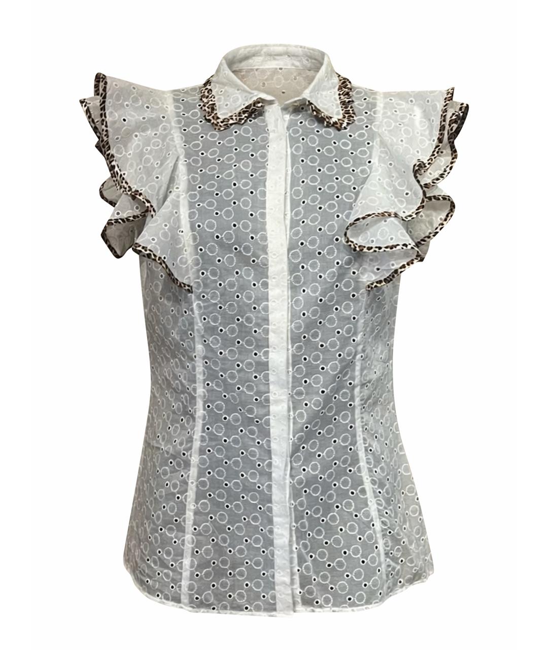ROBERTO CAVALLI Белая хлопковая блузы, фото 1