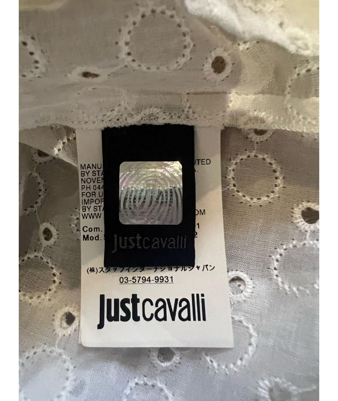 ROBERTO CAVALLI Белая хлопковая блузы, фото 7