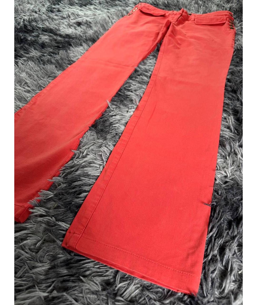 JUST CAVALLI Красные хлопковые джинсы, фото 7