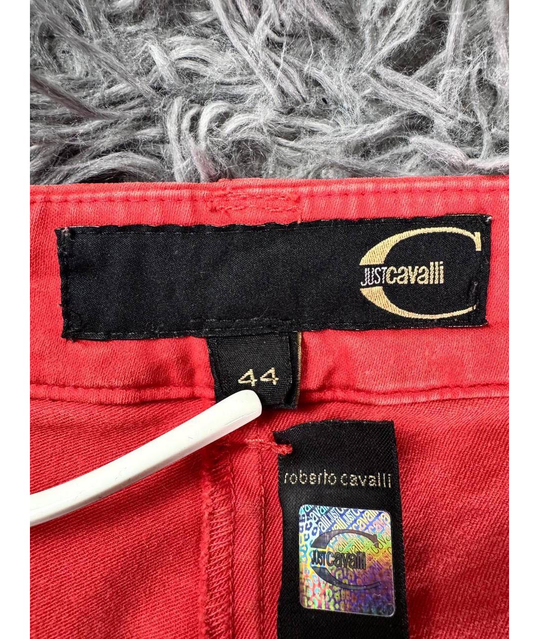 JUST CAVALLI Красные хлопковые джинсы, фото 5