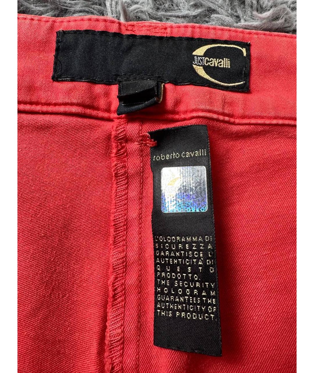JUST CAVALLI Красные хлопковые джинсы, фото 6