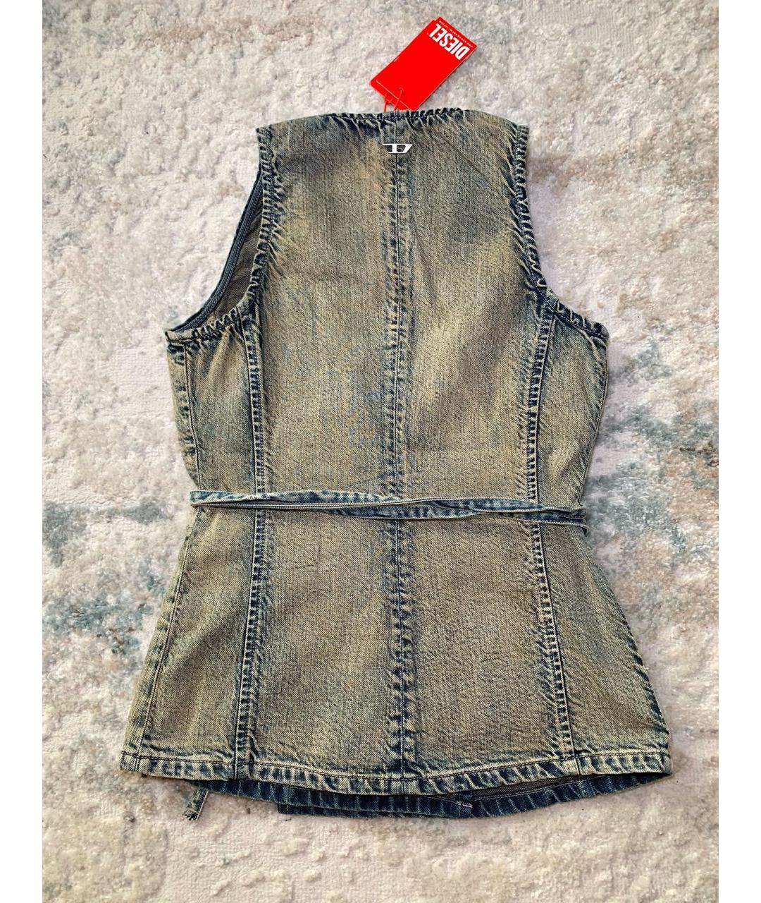 DIESEL Хаки деним майка, фото 4