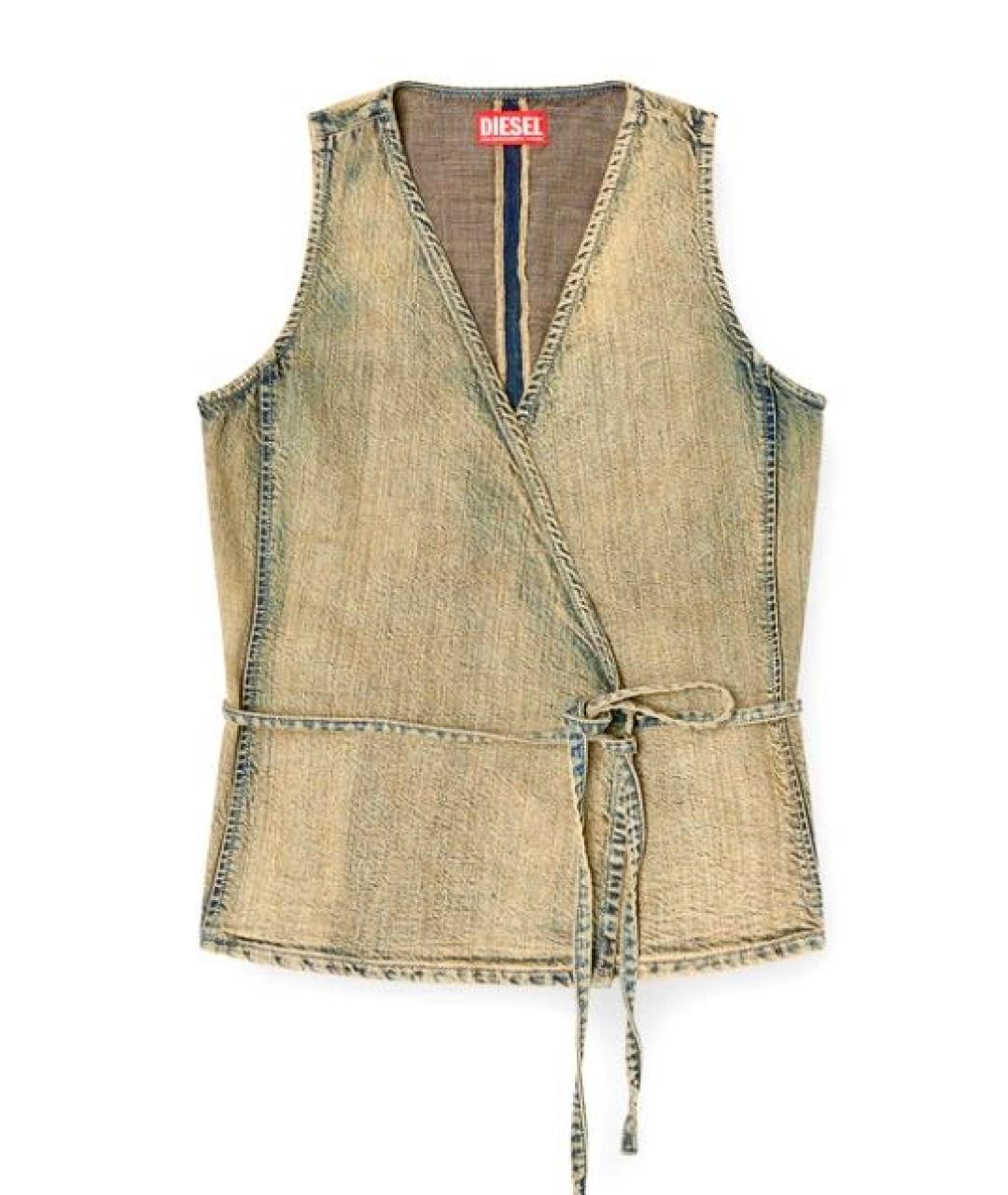 DIESEL Хаки деним майка, фото 1