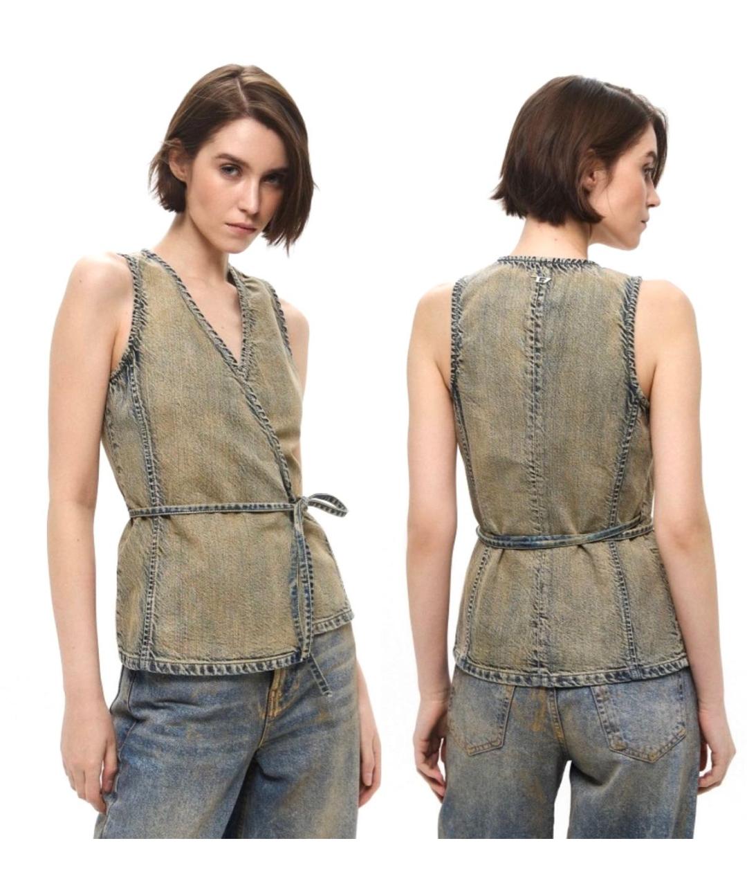 DIESEL Хаки деним майка, фото 7