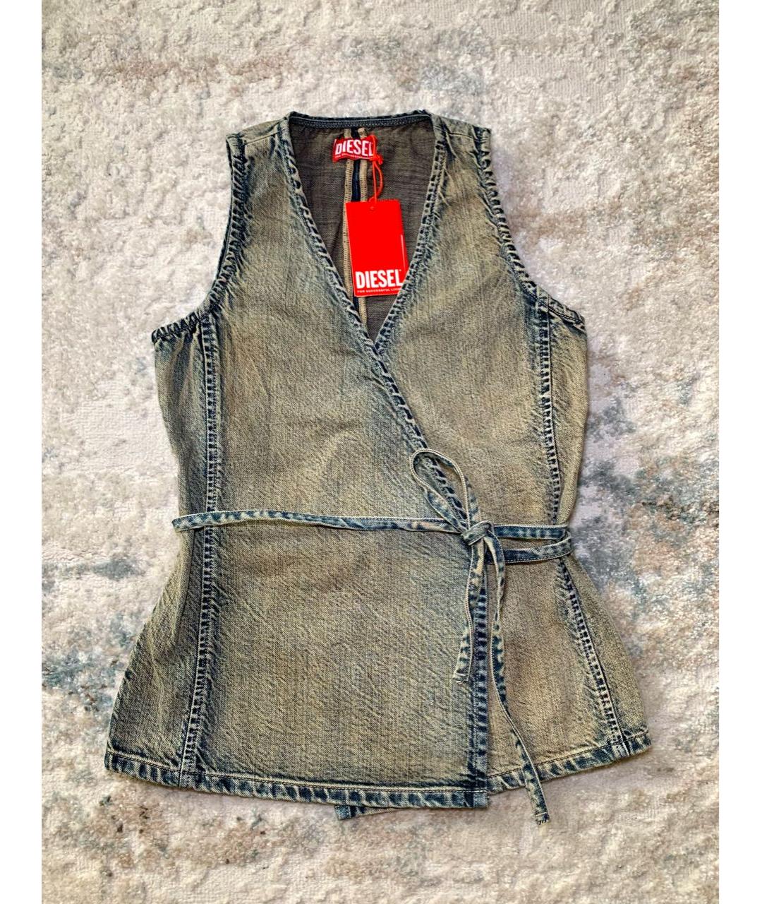 DIESEL Хаки деним майка, фото 3