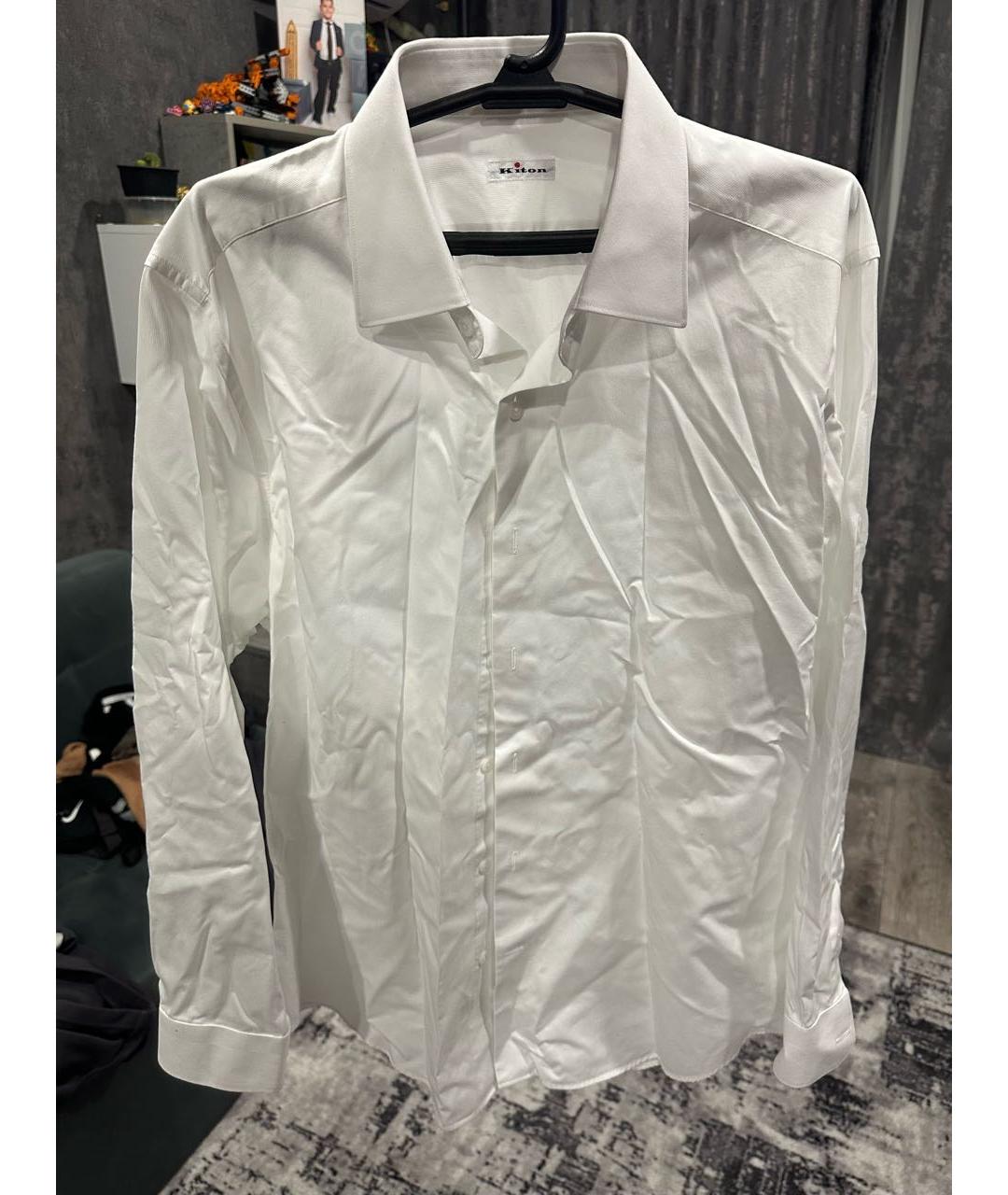 KITON Белая хлопковая классическая рубашка, фото 9