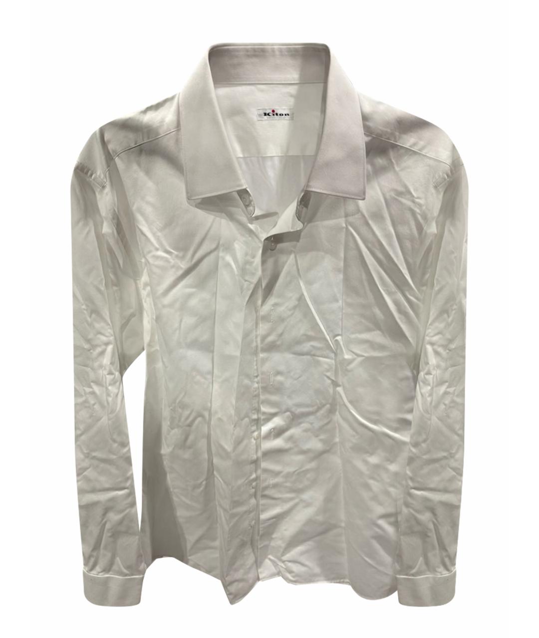 KITON Белая хлопковая классическая рубашка, фото 1