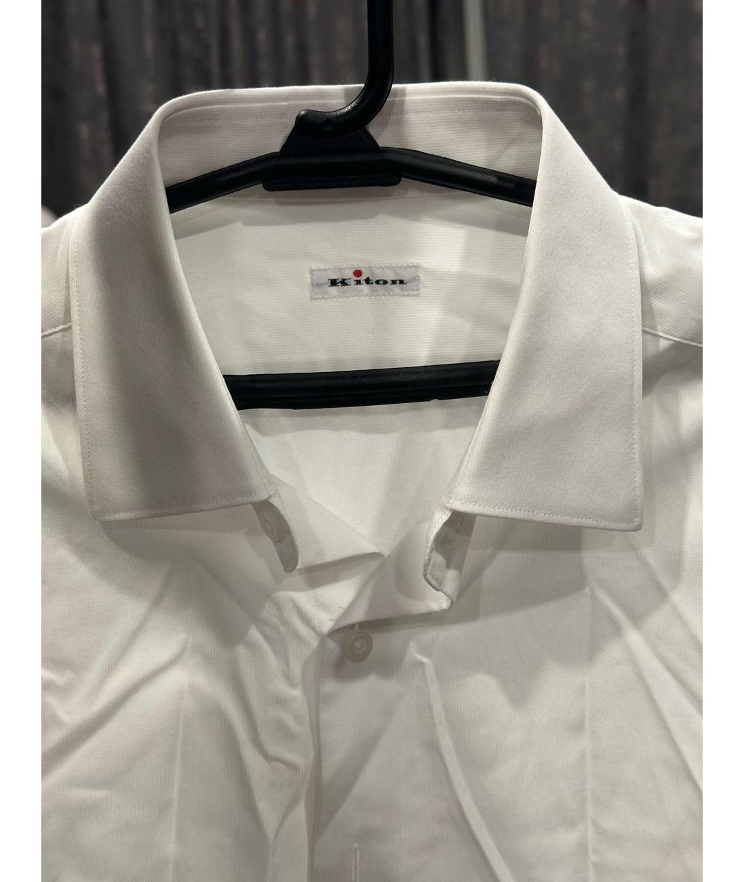 KITON Белая хлопковая классическая рубашка, фото 3