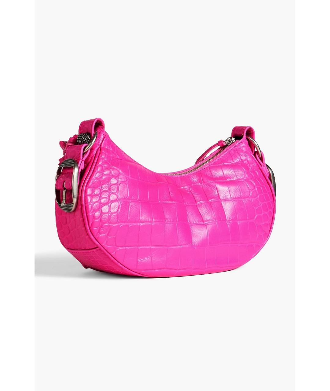 BALENCIAGA Фуксия кожаная сумка через плечо, фото 4