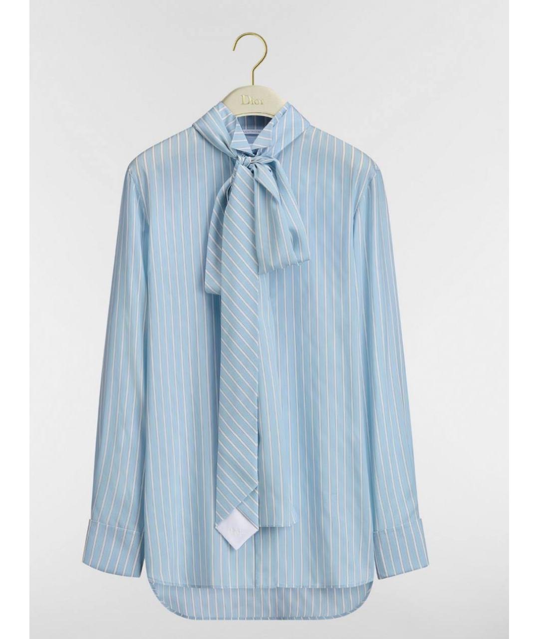 CHRISTIAN DIOR Голубая шелковая рубашка, фото 3