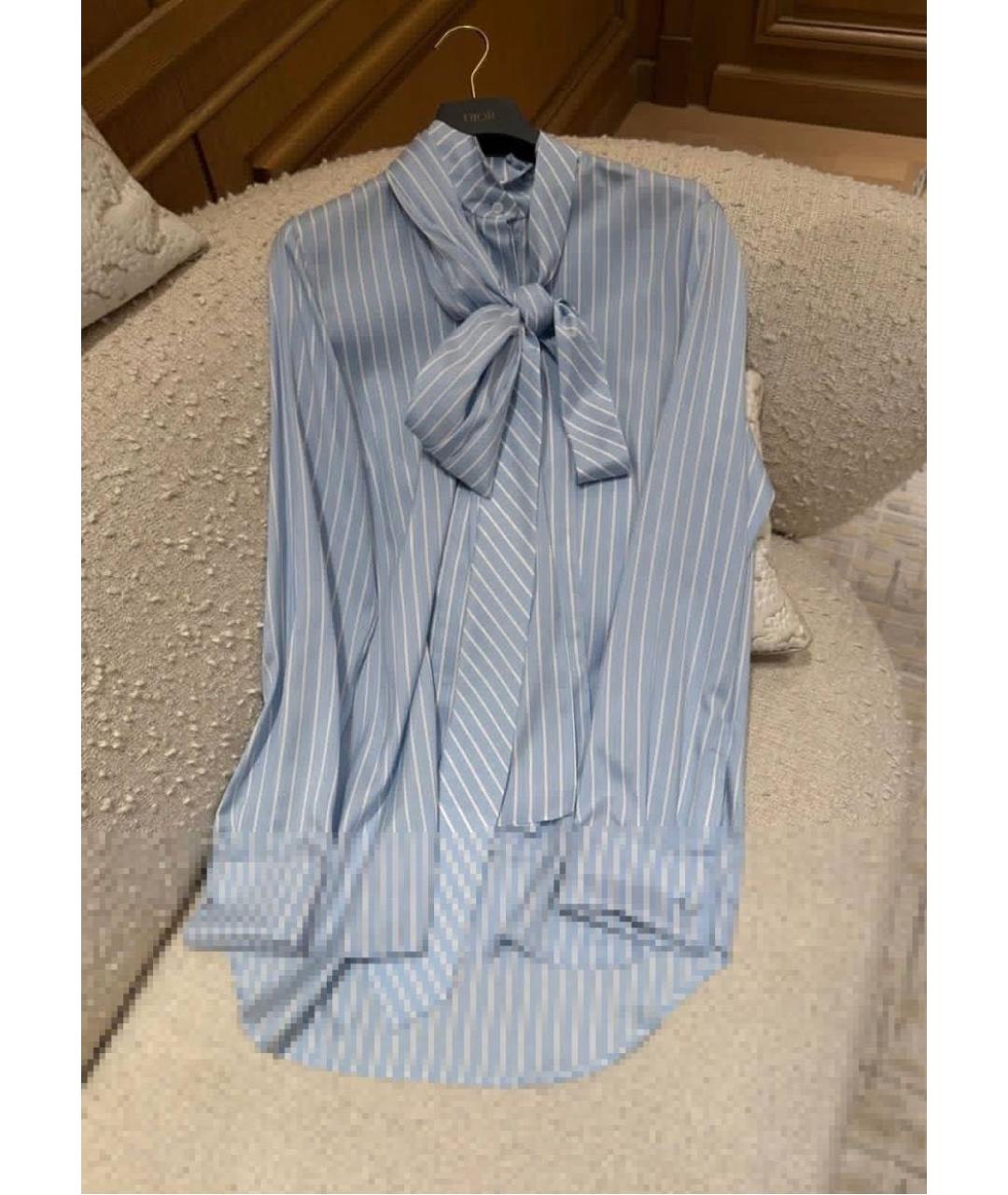 CHRISTIAN DIOR Голубая шелковая рубашка, фото 2