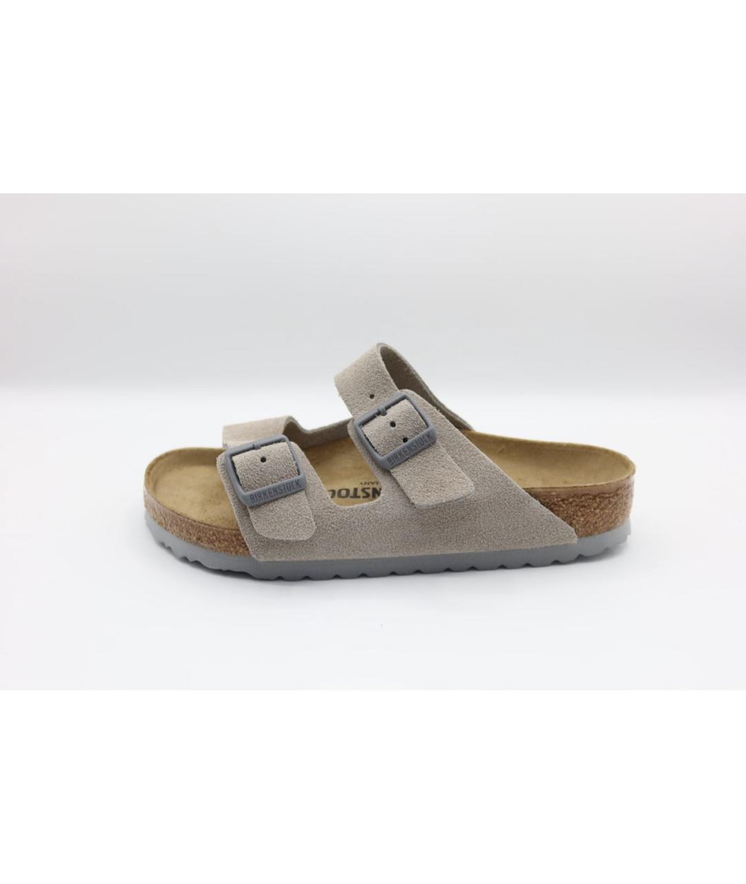 BIRKENSTOCK Серые замшевые шлепанцы, фото 2