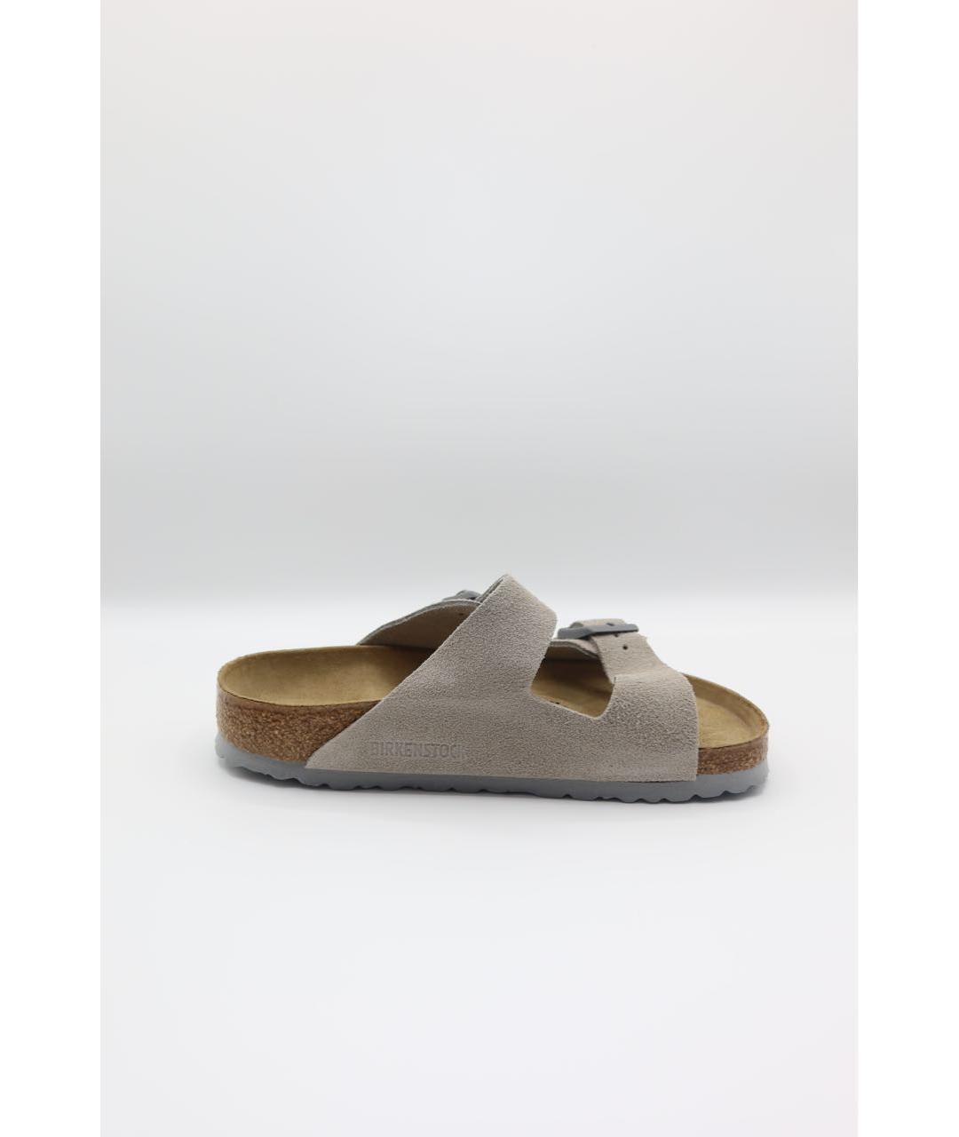 BIRKENSTOCK Серые замшевые шлепанцы, фото 3