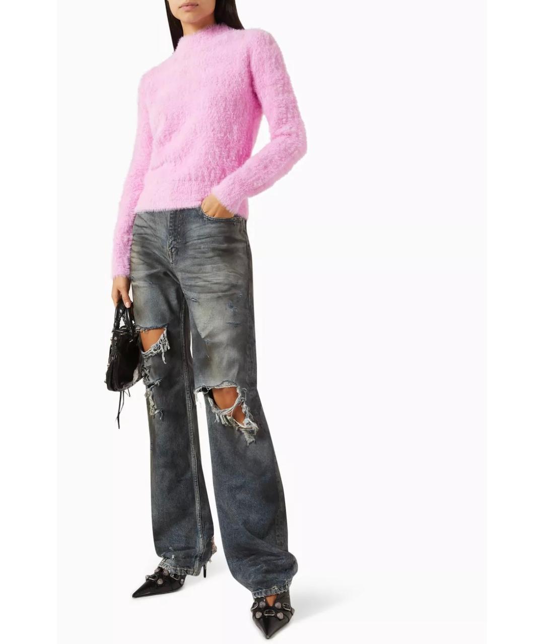 BALENCIAGA Розовый шерстяной джемпер / свитер, фото 2