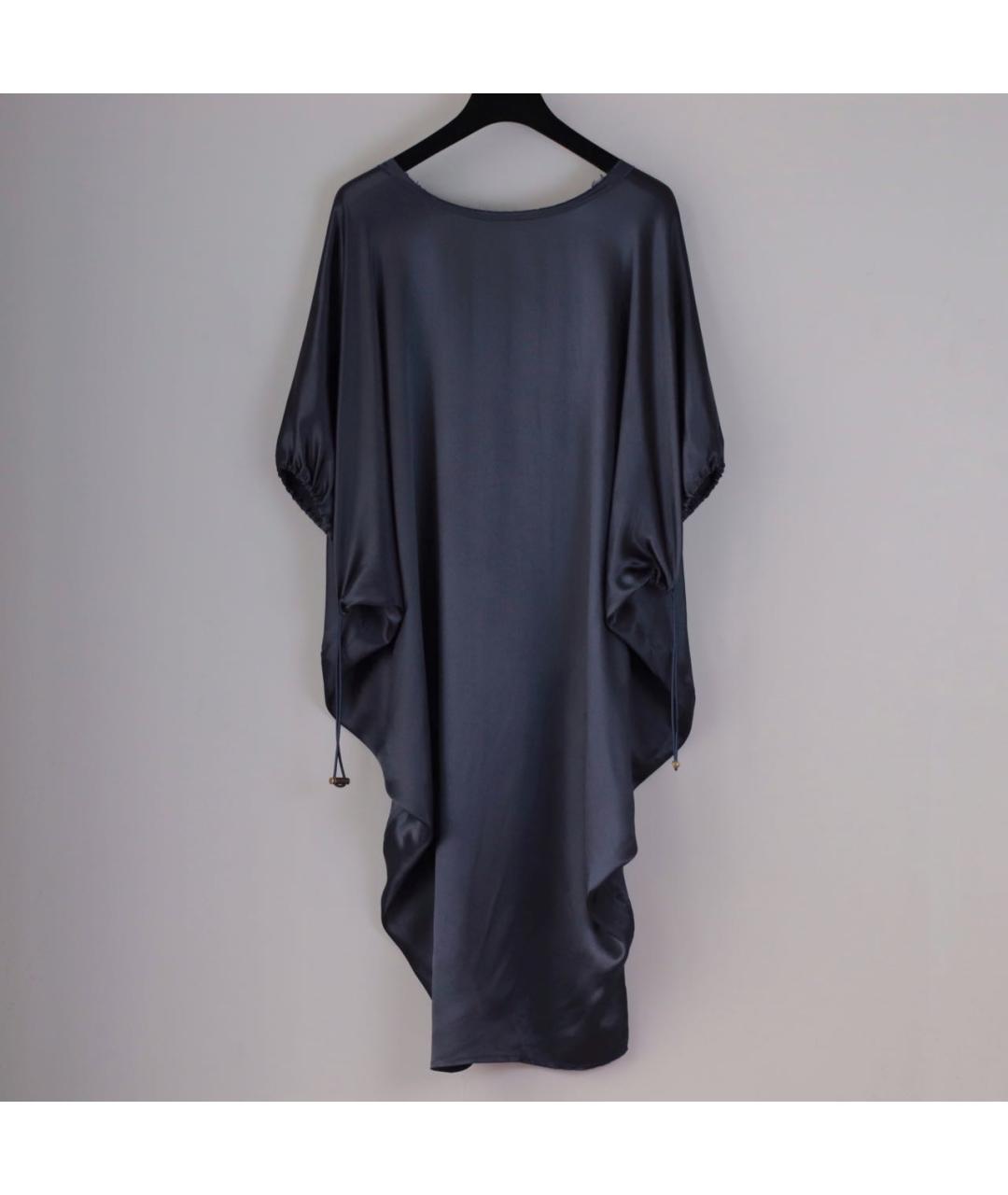 LANVIN Темно-синее шелковое коктейльное платье, фото 2