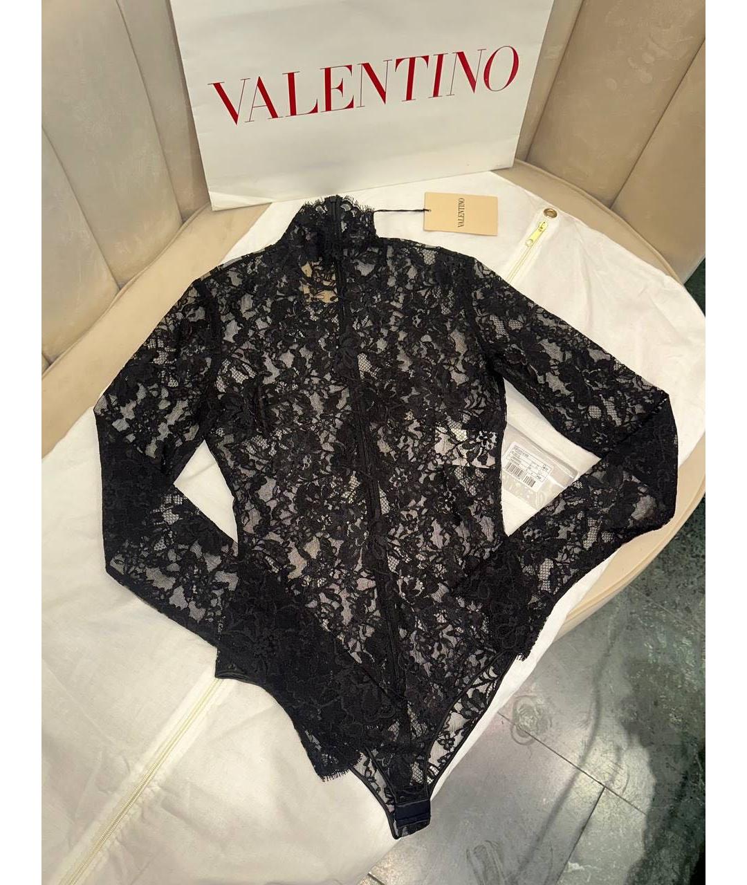 VALENTINO Черная кружевная водолазка, фото 2