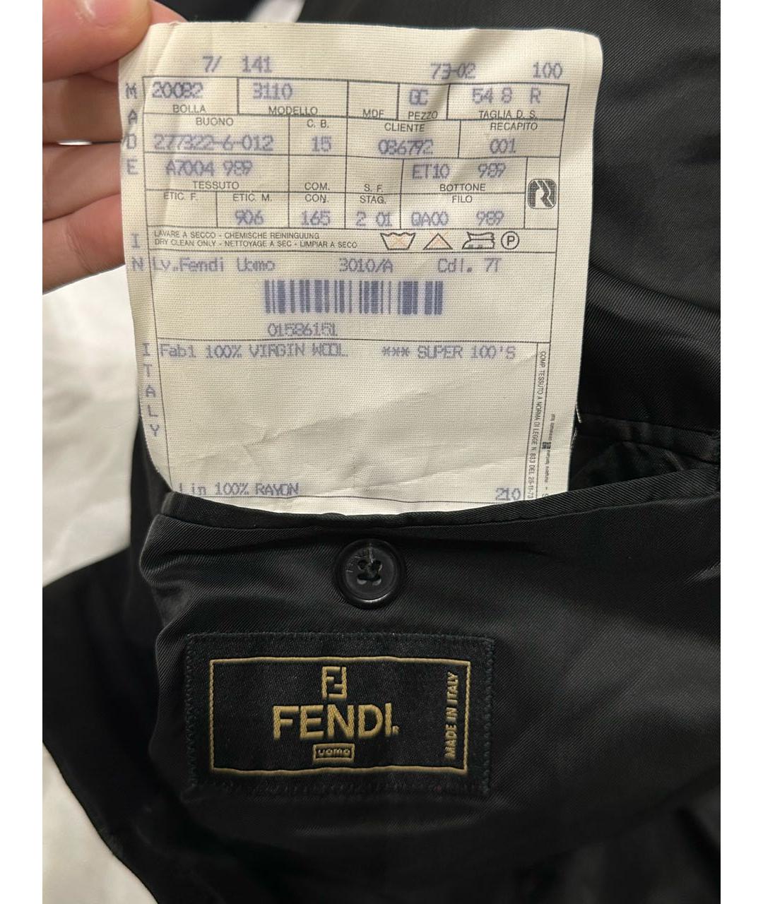 FENDI Черный классический костюм, фото 5