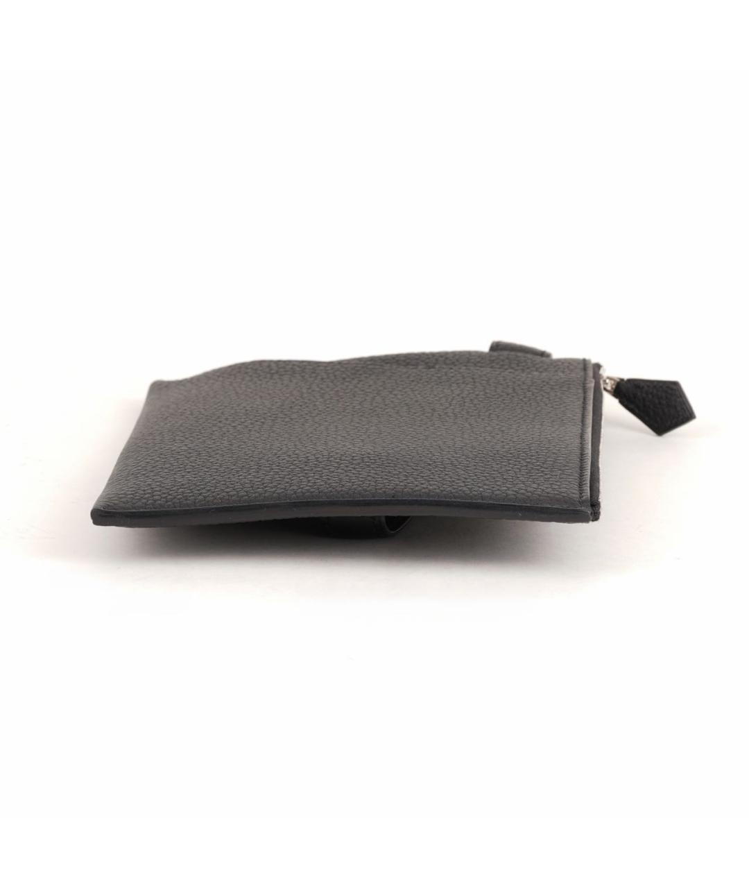 HERMES Черная кожаная барсетка, фото 5