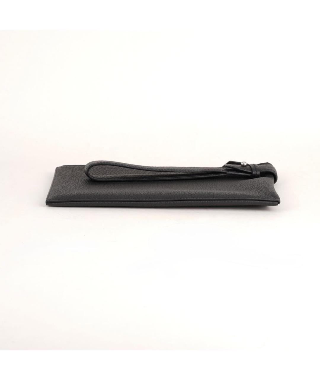 HERMES Черная кожаная барсетка, фото 6