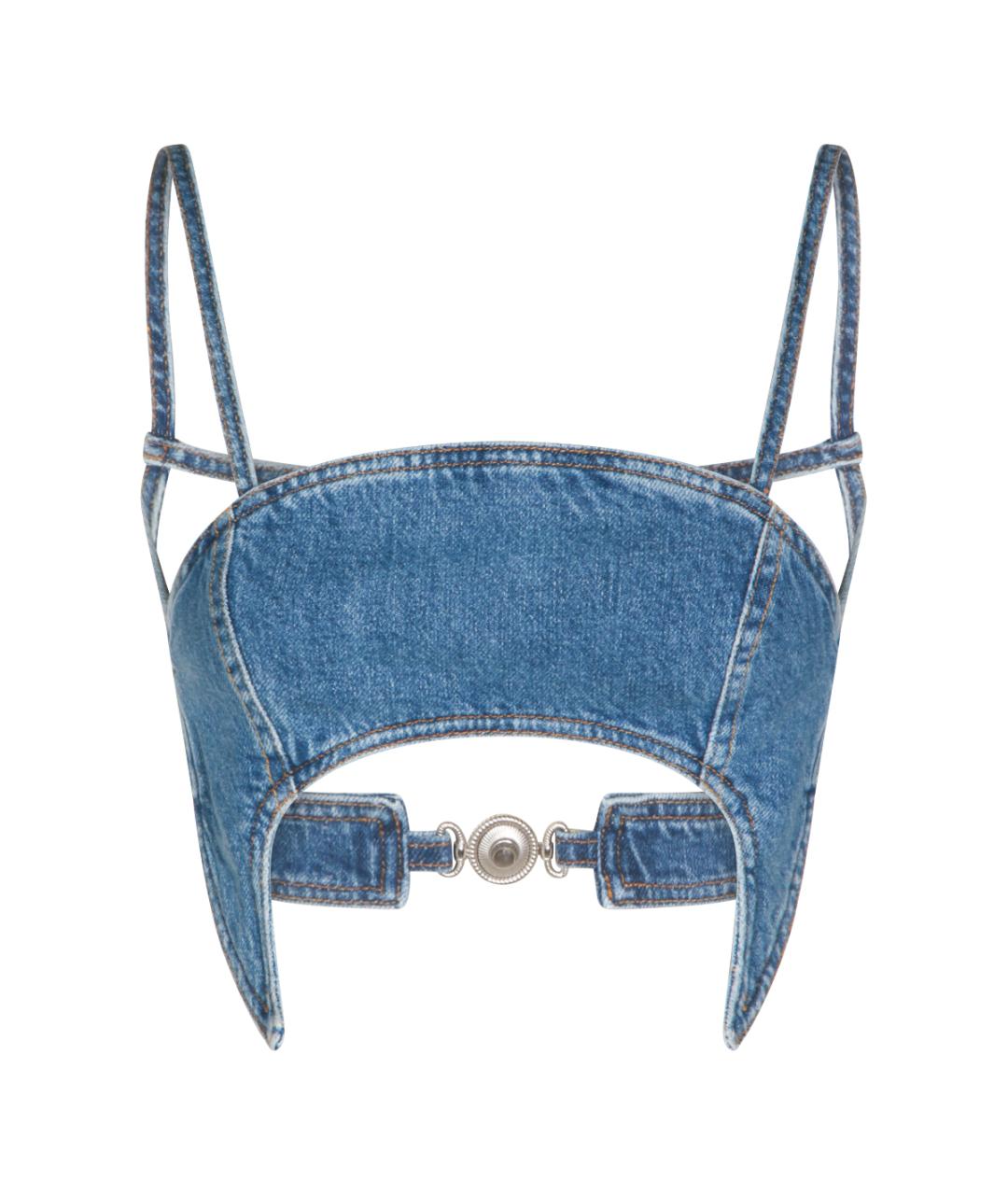 MARINE SERRE Синяя хлопковая майка, фото 1