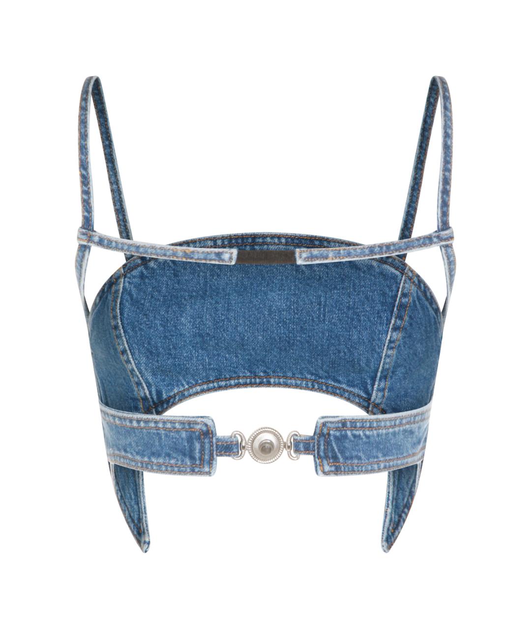 MARINE SERRE Синяя хлопковая майка, фото 2