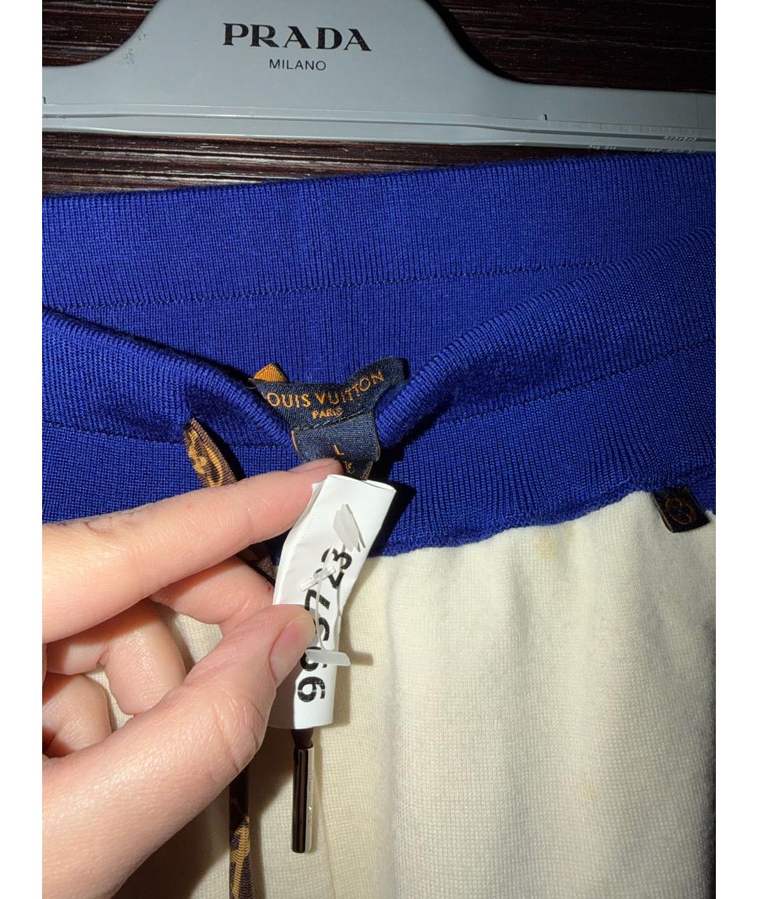 LOUIS VUITTON Белые кашемировые прямые брюки, фото 4